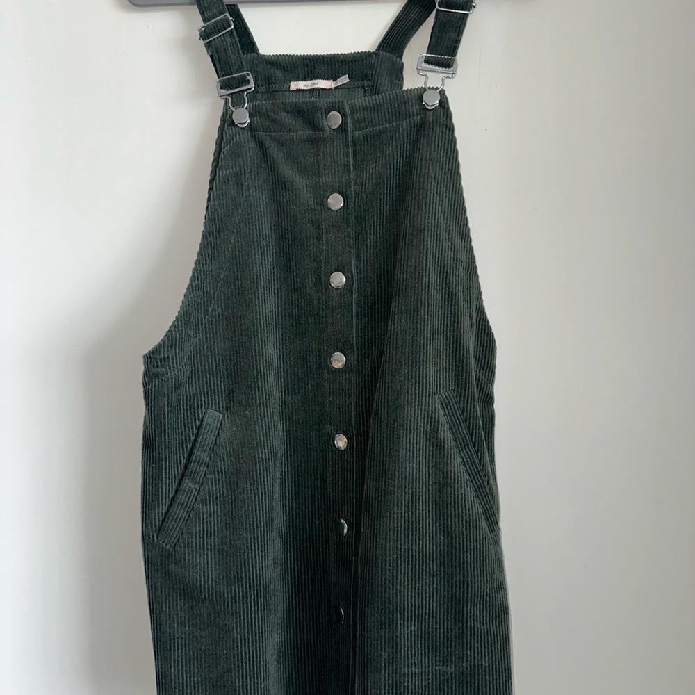 Green Corduroy Pinafore Dress